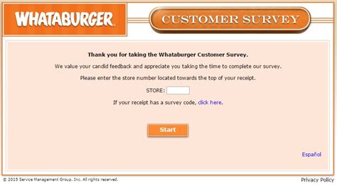 Whataburger Survey Completion Guide at www